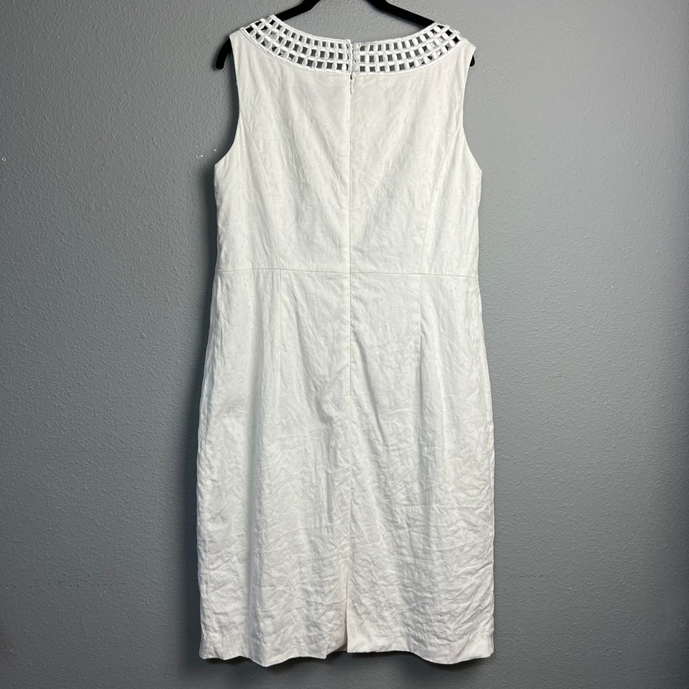 Jessica Howard White Sleeveless Dress‎ Cutout Neckline Sheath Career Party 14 - Picture 3 of 12